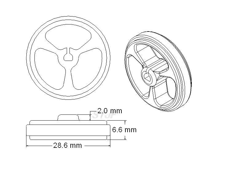 Rueda de goma con orificio D adecuada para Motor N20 - Imagen 3